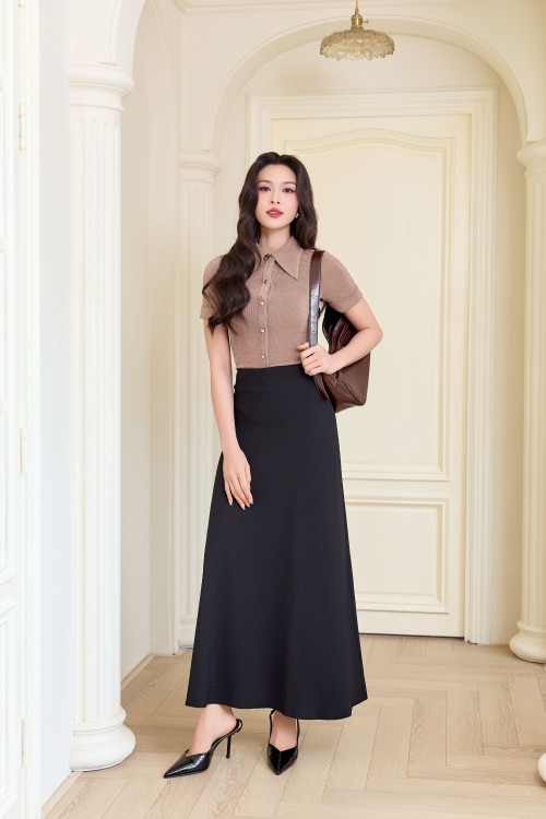 Sixdo Light Brown Knit Blouse